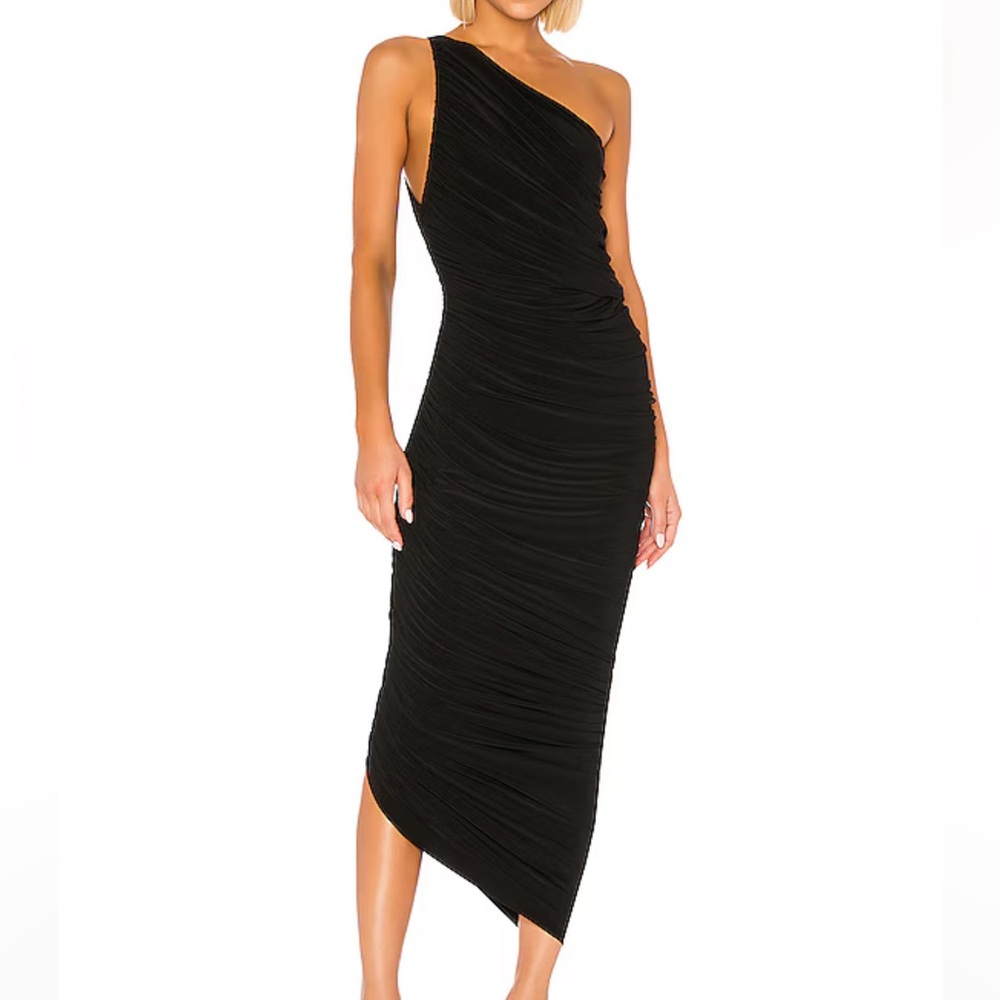 Norma Kamali Black One-Shoulder Dress